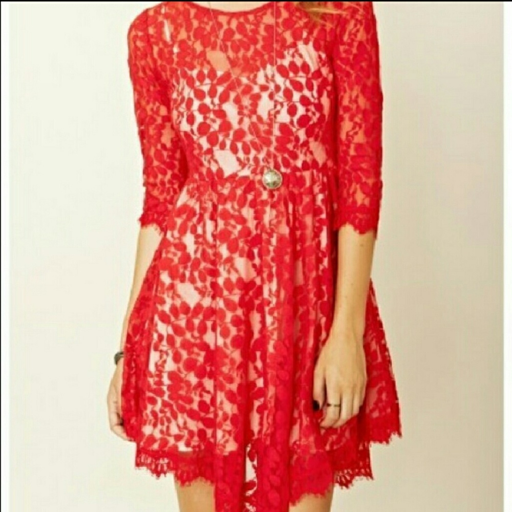 Free People Red Dress - Picture 1 of 4